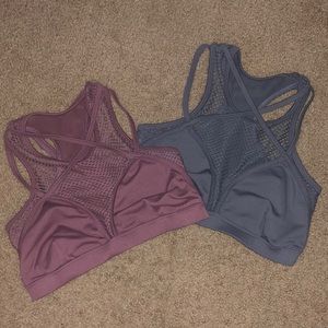 Iconic Sports Bra in Mauve & Light Grey
